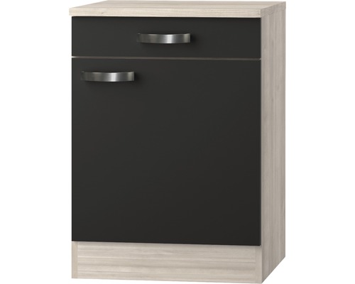 Meuble bas Optifit avec tiroir et porte pivotante Faro220 lxpxh 60 x 60 x 84,8 cm anthracite mat démonté tirant réversible Meuble bas Optifit avec tiroir et porte pivotante Faro220 lxpxh 60 x 60 x 84,8 cm anthracite mat démonté tirant réversible