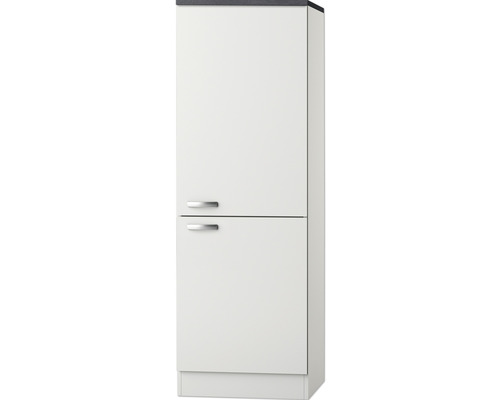 Meuble pour réfrigérateur encastrable 88 Optifit Lagos286 60 x 60 x 174,4 cm façade blanc brillant corps blanc