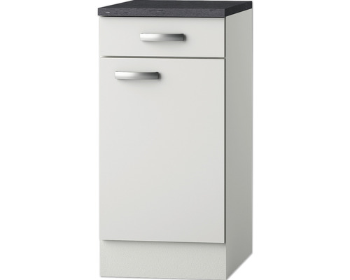 Optifit Unterschrank mit Schublade und Drehtür Lagos286 BxTxH 40 x 60 x 84,8 cm weiß glänzend zerlegt Anschlag reversibel KULG U406-9+