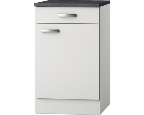 Optifit Unterschrank mit Schublade und Drehtür Lagos286 BxTxH 50 x 60 x 84,8 cm weiß glänzend zerlegt Anschlag reversibel KULG U506-9+
