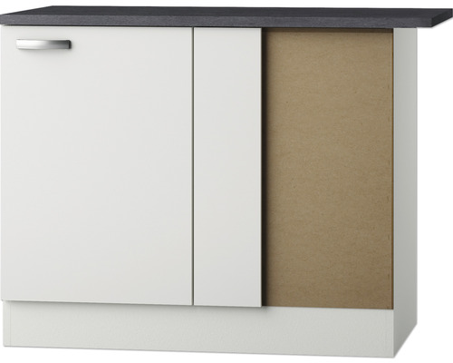 Eckunterschrank Optifit Lagos286 BxTxH 100 x 60 x 84,8 cm Frontfarbe weiß glänzend Korpusfarbe weiß