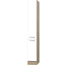 Garde-manger Optifit Zamora214 30 x 57,1 x 206,8 cm façade blanc mat corps chêne clair-thumb-0