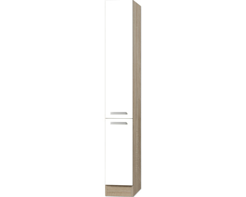 Garde-manger Optifit Zamora214 30 x 57,1 x 206,8 cm façade blanc mat corps chêne clair
