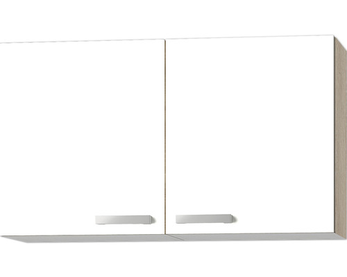 Armoire suspendue Optifit Zamora214 100 x 34,6 x 57,6 cm façade blanc mat corps chêne clair