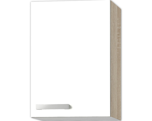 Armoire suspendue Optifit Zamora214 40 x 34,6 x 57,6 cm façade blanc mat corps chêne clair-0