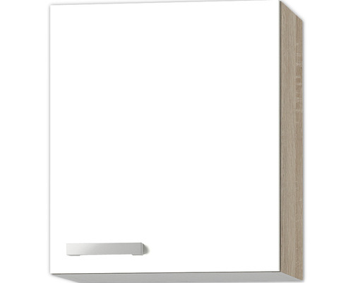 Armoire suspendue Optifit Zamora214 50 x 34,6 x 57,6 cm façade blanc mat corps chêne clair