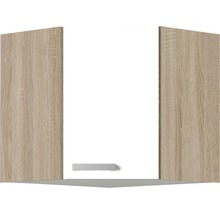 Meuble suspendu d'angle Optifit Zamora214 60 x 34,6 x 57,6 cm façade blanc mat corps chêne clair-thumb-0