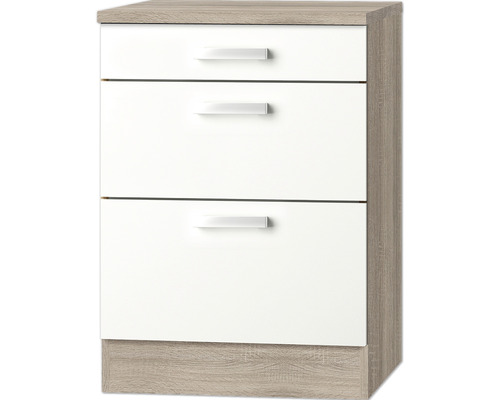 Meuble bas extractible Optifit Zamora214 lxhxp 60 x 60 x 84,8 cm blanc mat démonté tirant réversible Meuble bas extractible Optifit Zamora214 lxhxp 60 x 60 x 84,8 cm blanc mat démonté tirant réversible
