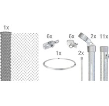 Kit complet de construction de clôture en grillage simple torsion avec rouleau de grillage, fil de ligature, jambes de force, poteaux de clôture et accessoires