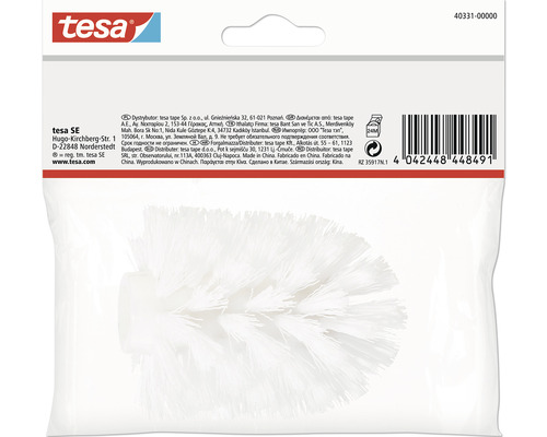 Tesa Logo, WC Bürste im transparenten Kunststoffbehälter