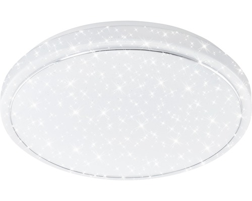 Plafonnier LED 23 W 2100 lm 3000+4000+6000 K blanc chaud-blanc neutre blanc naturel hxØ 83/380 mm blanc avec décor étoilé commande de la couleur d'éclairage via interrupteur mural commutable 1 ampoule