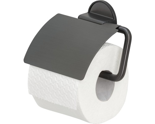 Support de papier toilette avec couvercle TIGER Tune Black Metal