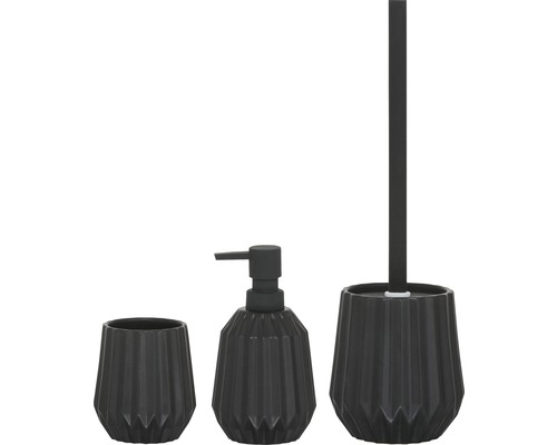 Badezimmer Set mit Seifenspender, Zahnputzbecher und Toilettenbürste