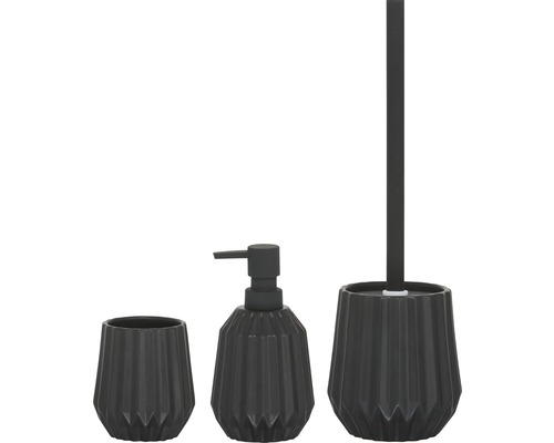 Keramik Badezimmer Set mit Seifenspender, Zahnbürstenhalter und Toilettenbürste