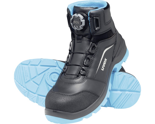 Schwarze Uvex-Sicherheitsstiefel mit BOA-Verschluss