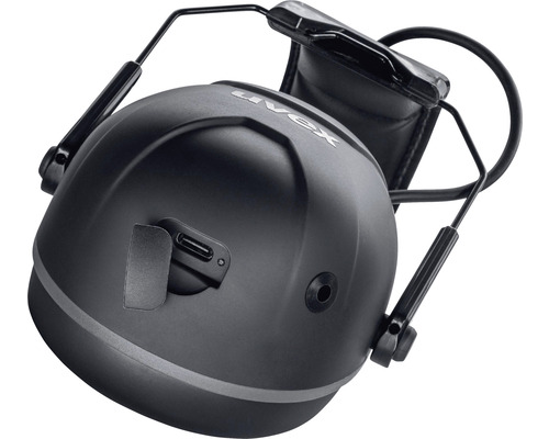 Uvex Logo auf schwarzen Kapselgehörschützern