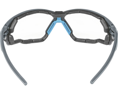 Vue intérieure de lunettes de protection grises avec rembourrage