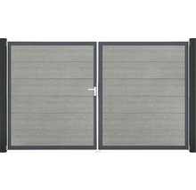 Portail double avec planches horizontales et cadre