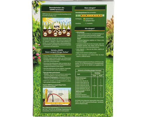 Informationen zu COMPO Rasen Langzeit-Dünger Perfect