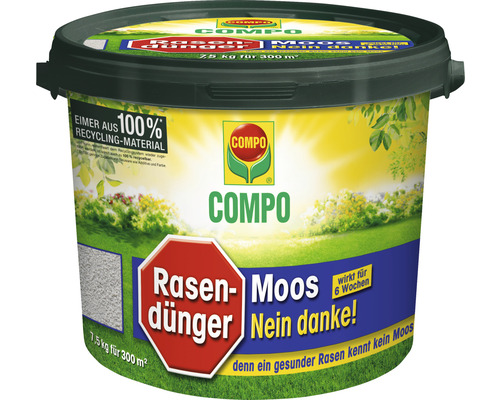 Eimer COMPO Rasendünger gegen Moos, 7,5 Kilogramm für 300 Quadratmeter