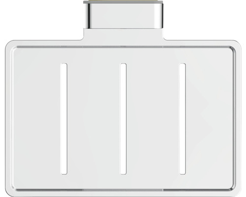 Duschablage aus Kunststoff mit drei Schlitzen