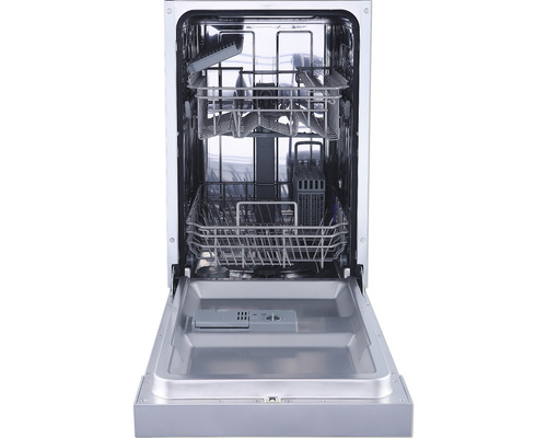 Lave-vaisselle ouvert avec paniers à vaisselle