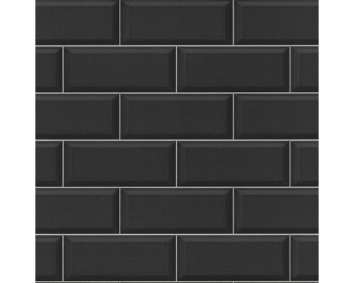Papier peint intissé 429961 Rhapsody aspect pierre noir Carrelage mural façon métro