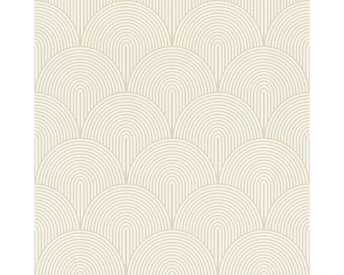 Papier peint intissé 689716 Rhapsody graphique crème Papier peint avec motif de demi-cercle