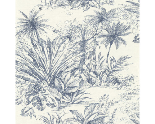 Papier peint intissé 691207 Rhapsody jungle bleu crème