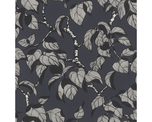 Papier peint intissé 692204 Rhapsody feuilles noir