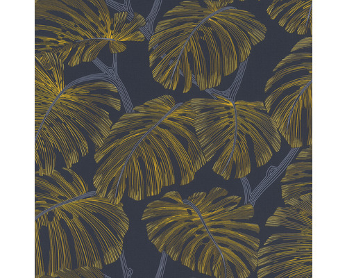 Papier peint intissé 692105 Rhapsody feuilles bleu