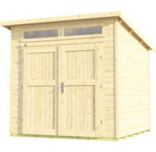 Holzgartenhaus mit Doppeltür und Fenstern