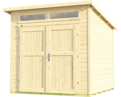 Holzgartenhaus mit Doppeltür und Fenstern