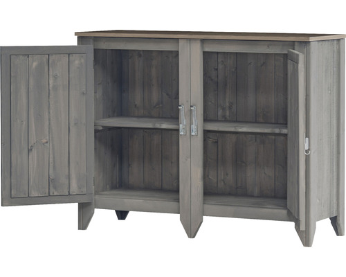 Gartenschrank/Outdoorküche Konsta Typ 559 Sideboard inkl. 2 Türen 115 x 40 x 88 cm hellgrau