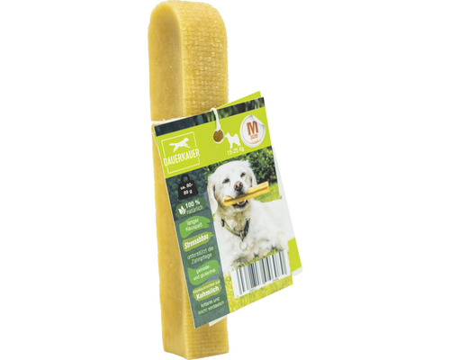 Friandises pour chiens DAUERKAUER M à base de lait 1 pièce env. 80 g, hygiène dentaire, diminution du stress pour les chiens de 15 à 25 kg friandises à mâcher