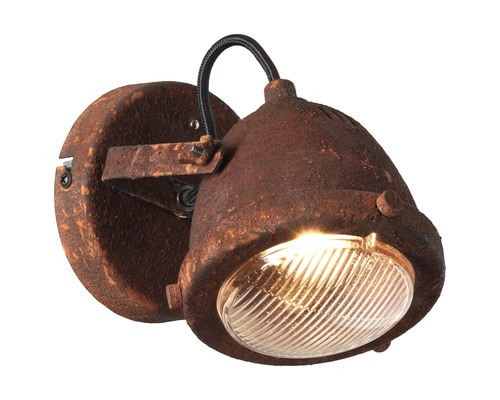 Wandleuchte im Industriedesign mit Rostoptik