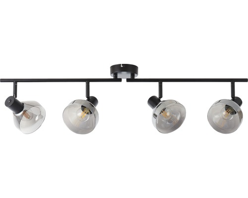 Deckenleuchte mit vier grauen Glasschirmen