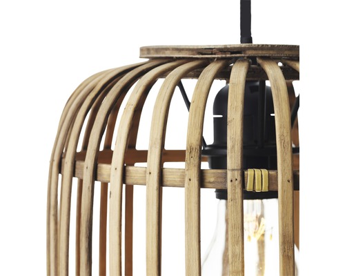 Hängelampe mit Lampenschirm aus Bambus