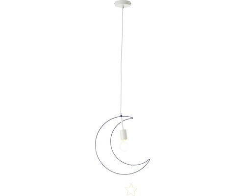 Mondförmige Hängeleuchte mit Sternanhänger