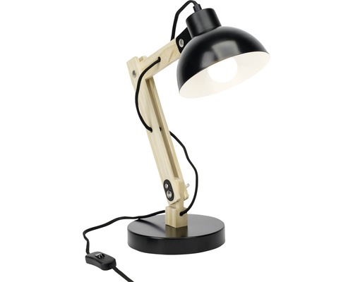 Lampe de bureau en bois et métal