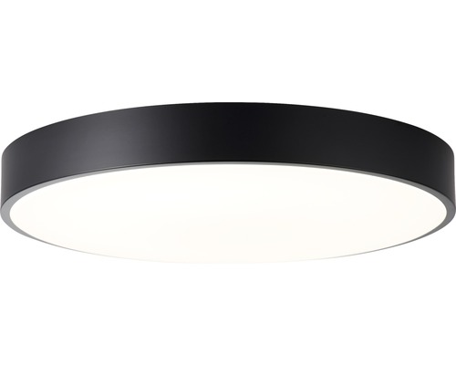 Plafonnier LED Slimline à intensité lumineuse variable CCT 60W 4800 lm 3000-6500 K blanc chaud-blanc lumière naturelle hxØ 85/490 mm blanc/noir avec télécommande