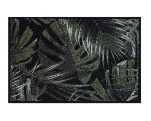 Paillasson anti-salissures Ambiance Palm Leaves vert 50x75 cm
