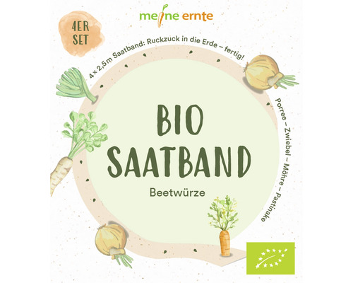 Bio Saatband meine ernte Beetwürze Pastinaken Karotte Zwiebel Porree