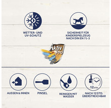 Protection contre les intempéries, protection UV, sécurité pour les jouets d''enfants selon DIN EN 71-3, convient pour l''extérieur et l''intérieur, pinceau, nettoyage à l''eau, peut être repeint après 12 heures