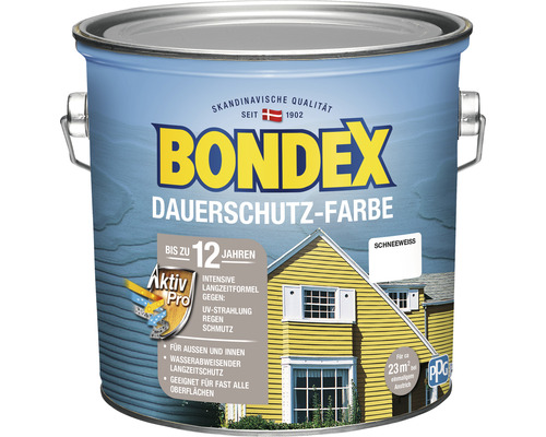 Bondex Dauerschutz-Farbe Schneeweiss dans un seau de peinture