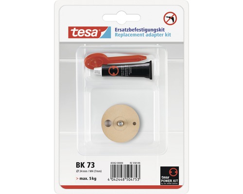 Tesa Ersatzbefestigungskit mit Befestigungsadapter, Tube und Spachtel