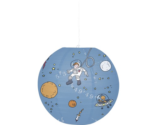 Luminaire pour chambre d'enfant ballon en papier espace Ø 400 mm sans culot + suspension