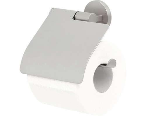 Dérouleur papier toilette TIGER Noon avec couvercle en acier inoxydable brossé