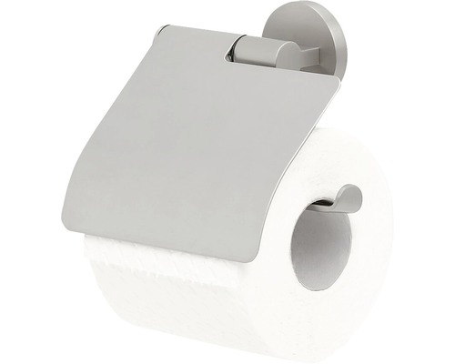 Dérouleur papier toilette TIGER Noon avec couvercle en acier inoxydable brossé Porte-papier toilette avec couvercle