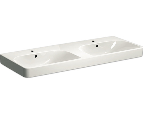 Vasque GEBERIT Smyle Square 120 cm blanc avec 2 trous de robinetterie avec revêtement 500223018